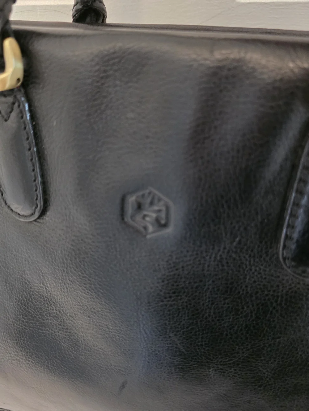 Valentino Leather Briefcase with Goldtone Hardware, Business Made In Italy